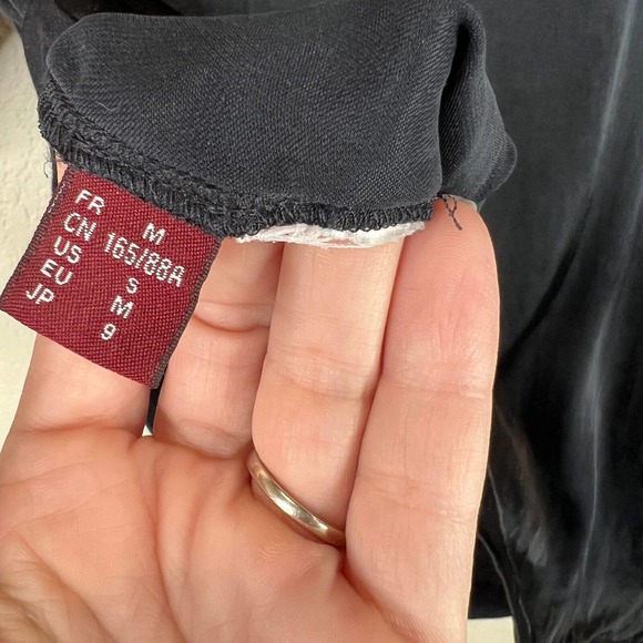 Comptoir Des Cotonniers Womens Star T-Shirt Size Small Black Short Sleeve Crew - Picture 6 of 10